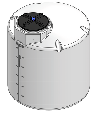 300 Gal ProChem® Process Chemical Tank Dome Top No Fittings - Twist Lid 16